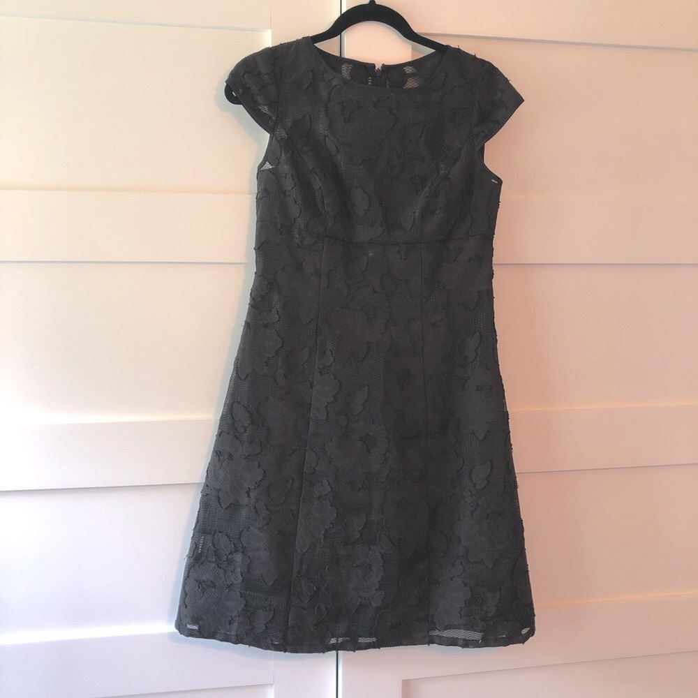 Adrianna Papell Black Lace Overlay Dress